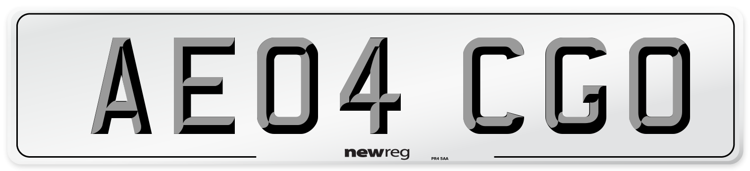 AE04 CGO Number Plate from New Reg